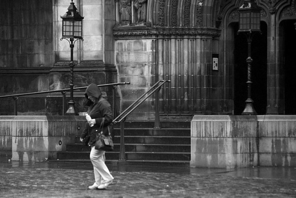 Lady at Cathedral, Scotland